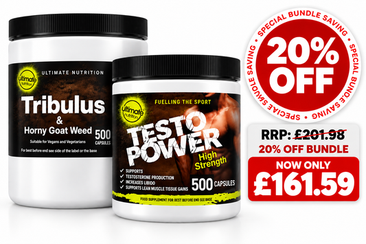 Tribulus & Horny Goat Weed + Testo-Power High Strength – 500 Capsules Each | Twin Pack