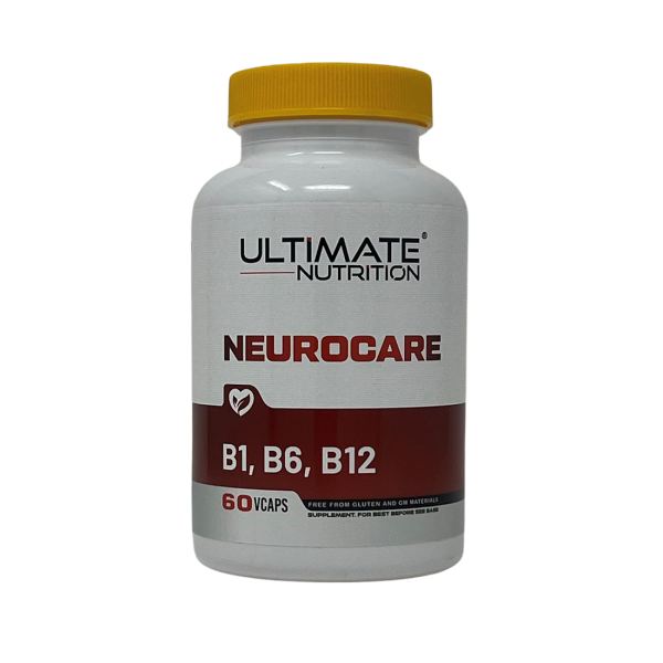 Ultimate Nutrition Neurocare B1, B6, B12 supplement 60 capsules for mental focus and energy support